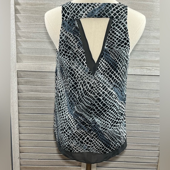 BANANA REPUBLIC Layered Snake Print Tank Top Gray Black White-XS - Picture 3 of 3